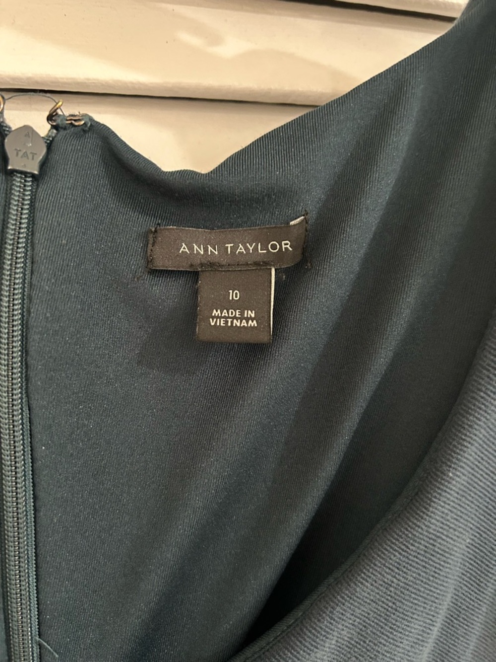 Ann Taylor Deep Teal Scoop-Neck Midi Sheath Dress - Picture 2 of 5